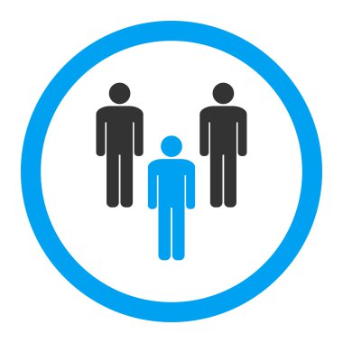 Community flat blue and gray colors rounded vector icon