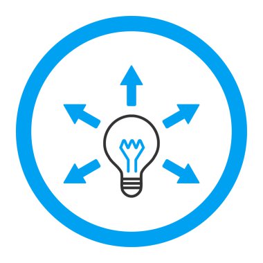 Idea flat blue and gray colors rounded vector icon