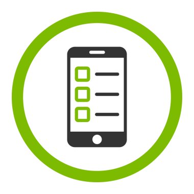 Mobil test düz eko yeşil ve gri renkler vektör simge yuvarlak