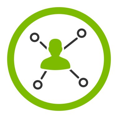 İlişkiler daire eko yeşil ve gri renkler vektör simge yuvarlak