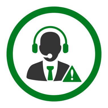 Acil servis düz yeşil ve gri renkler vektör simge yuvarlak