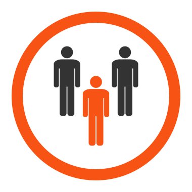 Community flat orange and gray colors rounded vector icon
