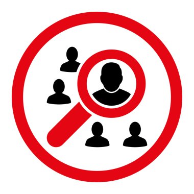 Marketing flat intensive red and black colors rounded vector icon