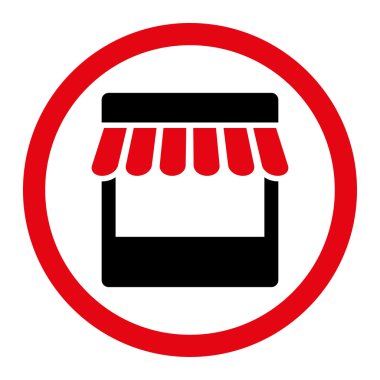 Düz kırmızı ve siyah renkli yuvarlak vektör simgesini sakla