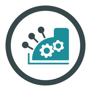 Cash register flat soft blue colors rounded vector icon