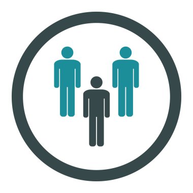 Community flat soft blue colors rounded vector icon