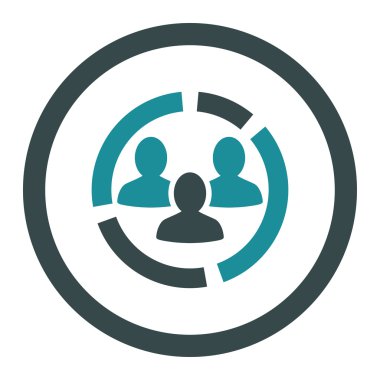 Demography diagram flat soft blue colors rounded vector icon