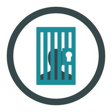 Prison flat soft blue colors rounded vector icon