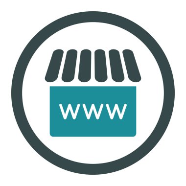 Vektör simge webstore düz yumuşak mavi renkler yuvarlak