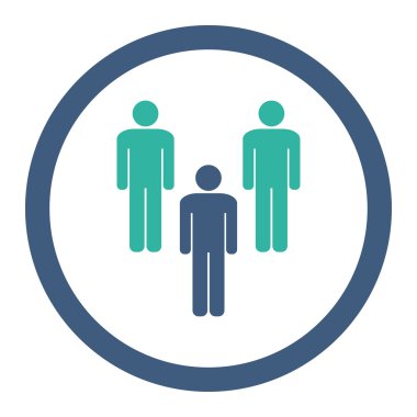 Topluluk düz kobalt ve mavi renkler yuvarlak vektör simgesi