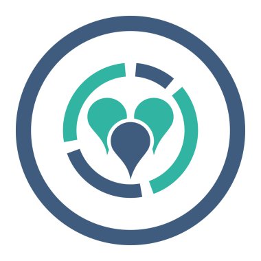 Geo diyagramı düz kobalt ve mavi renkler yuvarlak vektör simgesi