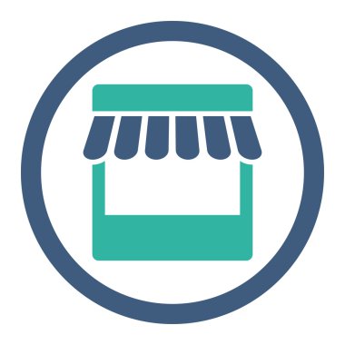 Düz kobalt ve cyan renklerini yuvarlanmış vektör simgesini sakla