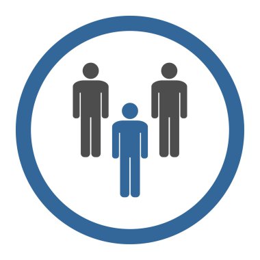 Community flat cobalt and gray colors rounded vector icon