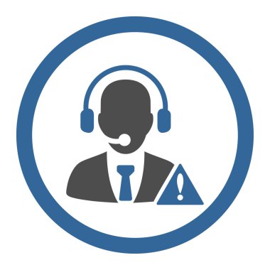 Acil servis düz kobalt ve gri renkler yuvarlanmış vektör simgesi