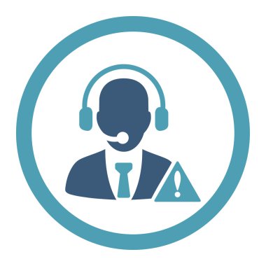 Acil servis düz mavi ve mavi renkler vektör simge yuvarlak