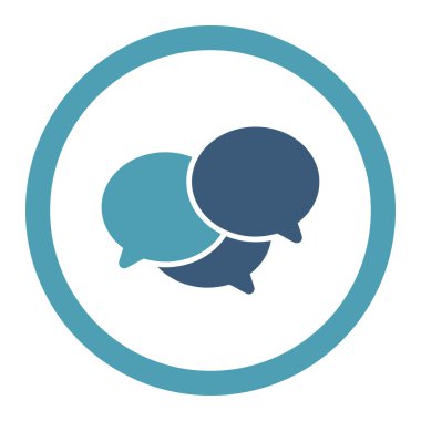 Webinar yuvarlak düz mavi ve mavi renkler vektör simgesi