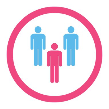 Topluluk düz pembe ve mavi renkler vektör simge yuvarlak