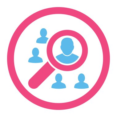 Düz pembe ve mavi renkler pazarlama vektör simge yuvarlak