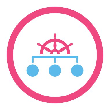 Kural düz pembe ve mavi renkler vektör simge yuvarlak