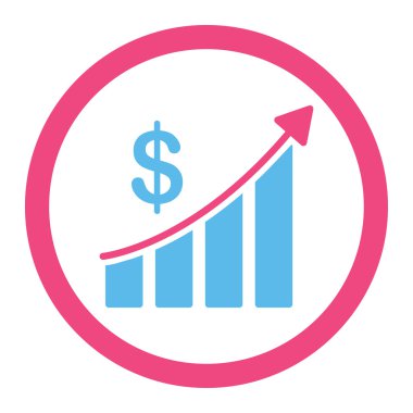 Yuvarlak satış düz pembe ve mavi renkler vektör simgesi