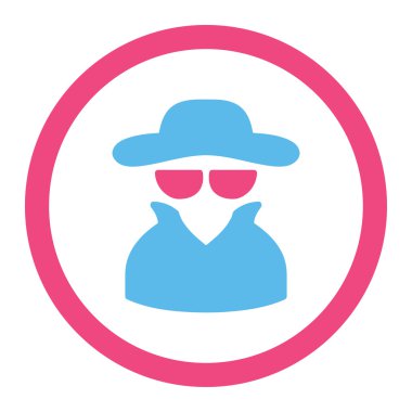 Casus yuvarlak düz pembe ve mavi renkler vektör simgesi