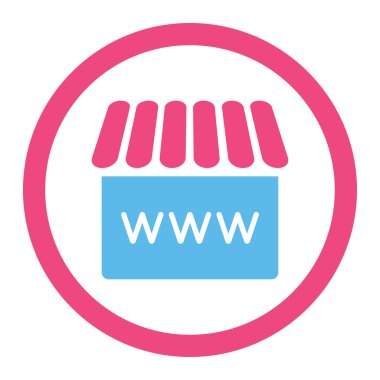 Vektör simge webstore düz pembe ve mavi renkler yuvarlak