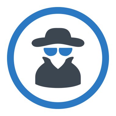 Casus yuvarlak düz düz mavi renk vektör simgesi