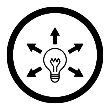 Idea flat black color rounded vector icon