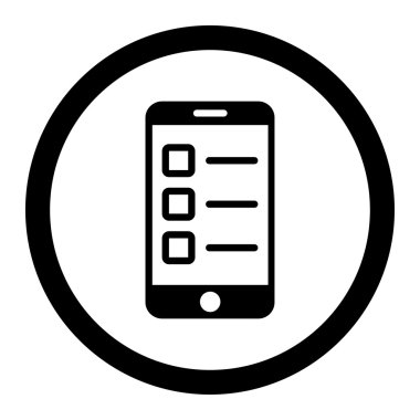 Mobile test flat black color rounded vector icon