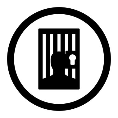 Prison flat black color rounded vector icon