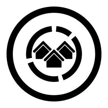 Realty diagram flat black color rounded vector icon