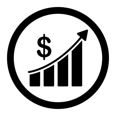 Sales flat black color rounded vector icon