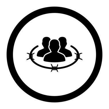 Sıkı yönetim düz siyah yuvarlak renkli vektör simgesi