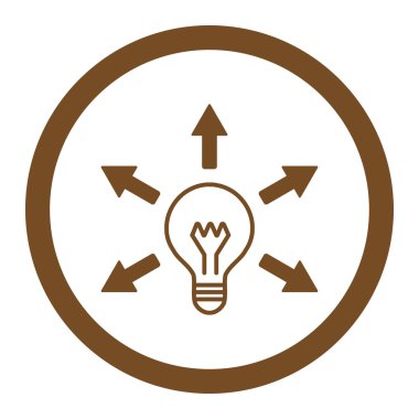 Idea flat brown color rounded vector icon