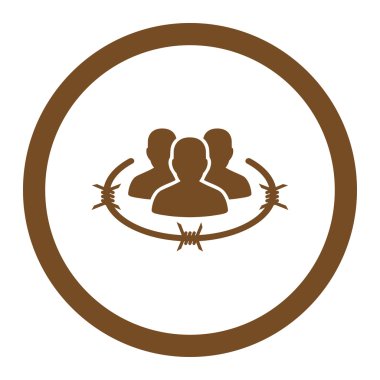 Sıkı yönetim düz kahverengi renk yuvarlak vektör simgesi