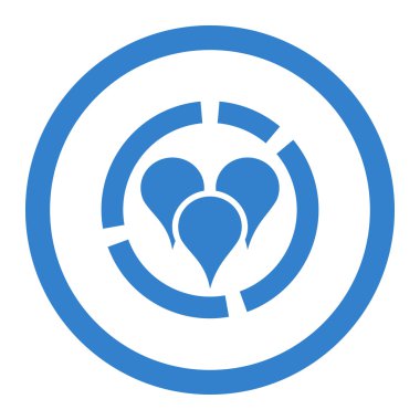 Jeo diyagramı düz kobalt rengi yuvarlanmış vektör simgesi