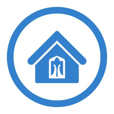 Ev düz kobalt yuvarlak renkli vektör simgesi