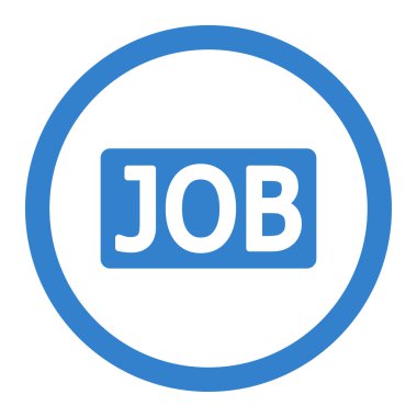 Job flat cobalt color rounded vector icon
