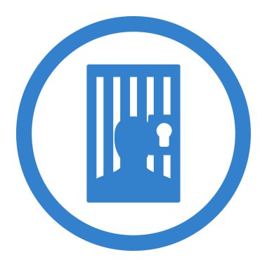 Prison flat cobalt color rounded vector icon