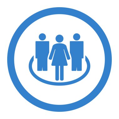 Society flat cobalt color rounded vector icon