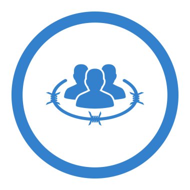 Strict management flat cobalt color rounded vector icon