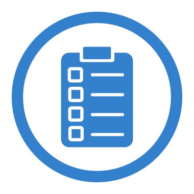 Test görevi düz kobalt rengi yuvarlanmış vektör simgesi