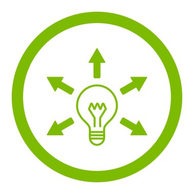 Idea flat eco green color rounded vector icon