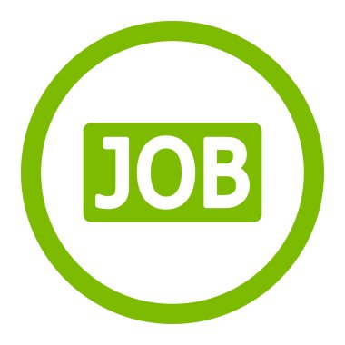 Job flat eco green color rounded vector icon