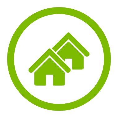 Realty flat eco green color rounded vector icon