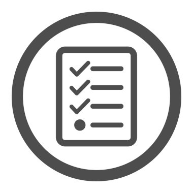 Checklist flat gray color rounded vector icon