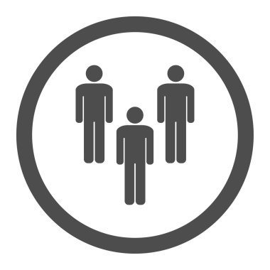 Topluluk düz gri renkli yuvarlak vektör simgesi