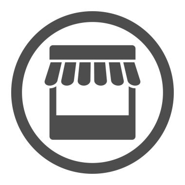 Store flat gray color rounded vector icon