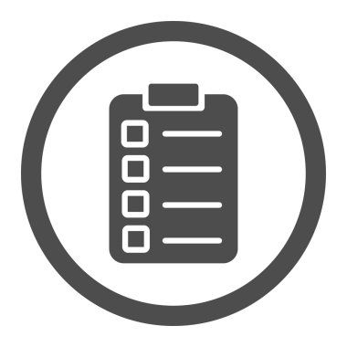 Test task flat gray color rounded vector icon