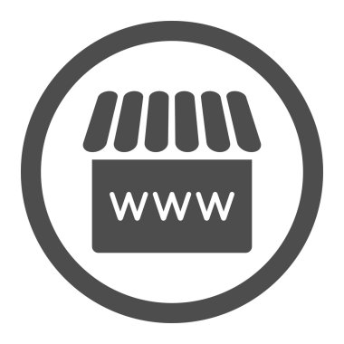 Webstore flat gray color rounded vector icon